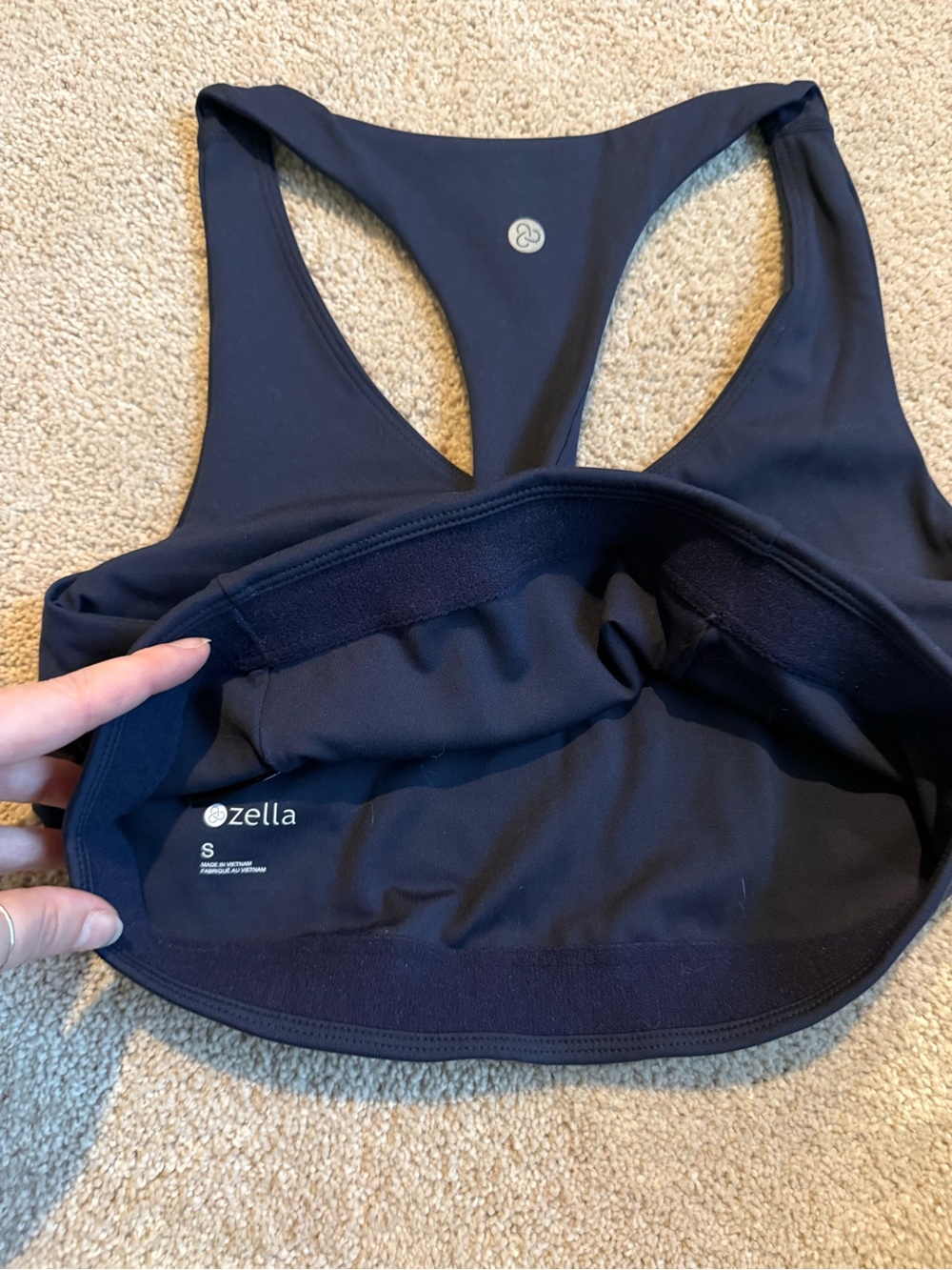 Zella Navy Racerback Padded Sports Bra